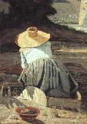 Paul-Camille Guigou The Washerwoman oil painting on canvas